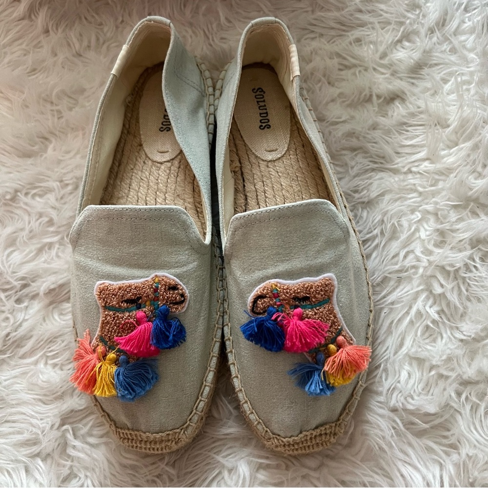 EUC Soludos Espadrille Flats with Camel